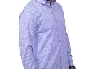 Dutch-Land Men's Casual & Formal Shirt - Checks (Blue & Purple)