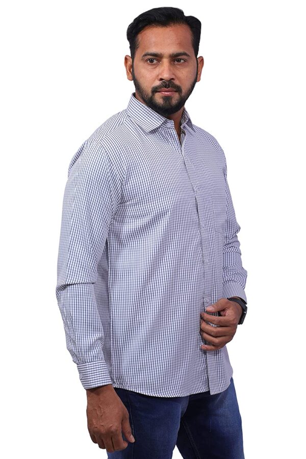 Dutch-Land Men's Casual & Formal Shirt - Checks (Purple & Black) - Image 2