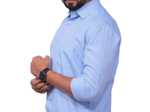 Dutch-Land Men's Casual & Formal Shirt - Checks (Blue-Navy)