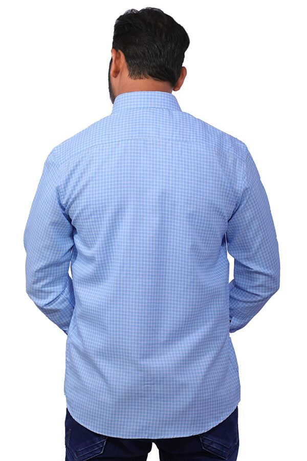 Dutch-Land Men's Casual & Formal Shirt (Blue & Purple Checks) - Image 3