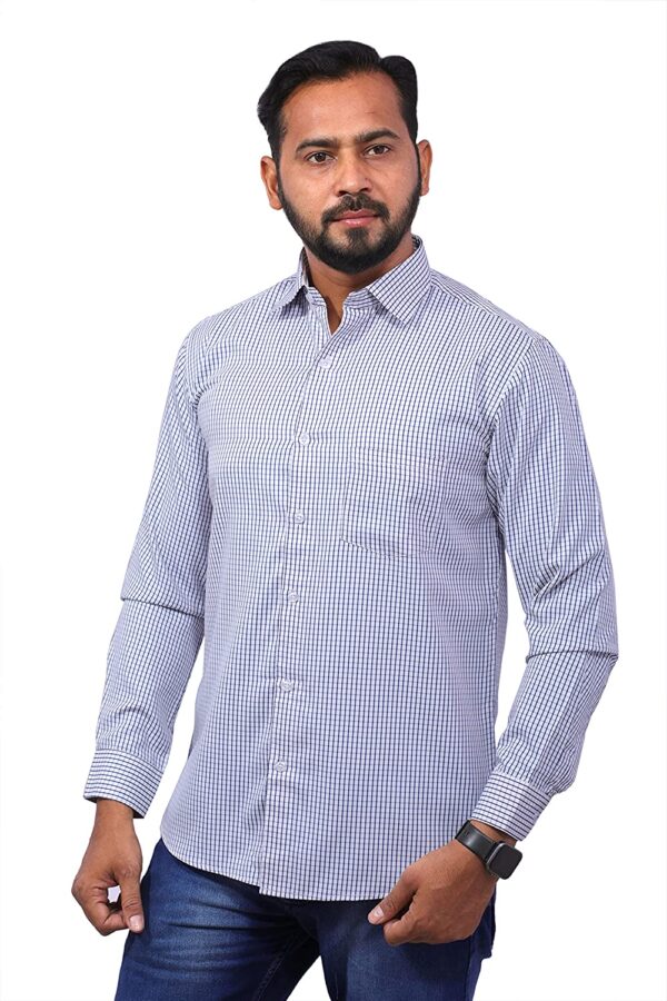 Dutch-Land Men's Casual & Formal Shirt - Checks (Purple & Black)