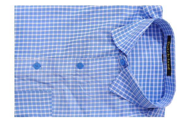 Dutch-Land Men's Casual & Formal Shirt - Checks (Blue & White) - Image 4