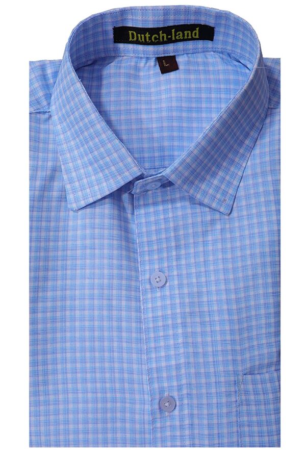 Dutch-Land Men's Casual & Formal Shirt (Blue & Purple Checks) - Image 6