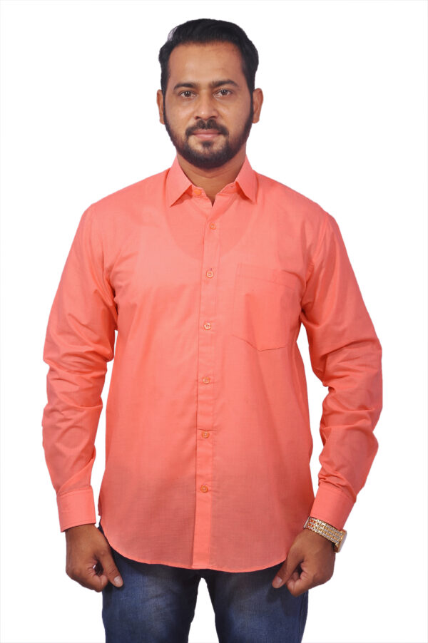 Louise Kollars Men's Casual Shirt 100% Paper Cotton (Peach)