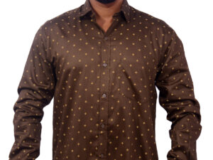 Palladiun Men's Cotton Casual Shirt Giza Cotton (Chocolate Brown)
