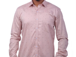 Louise Kollars Men's Tailored Fit Printed Formal & Casual Shirt (White)