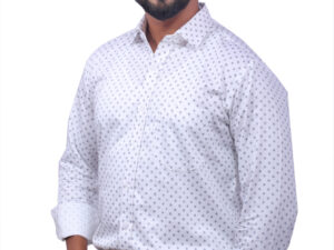 Louise Kollars Men's Tailored Fit Printed Formal & Casual Shirt (White)