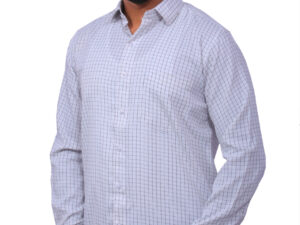 Dutch-Land Men's Casual Shirt - Checks (White & Black)