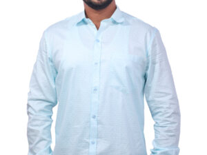 Palladiun Men's Cotton Casual Shirt Giza Cotton (Blue)
