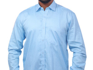 Palladiun Men's Cotton Casual Shirt Giza Cotton (Dark Sky Blue)