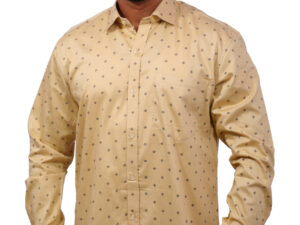 Palladiun Men's Cotton Casual Shirt Giza Cotton (Dark Cream)