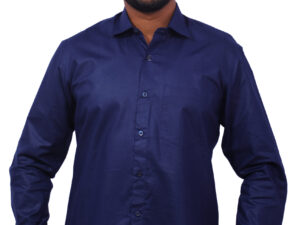 Louise Kollars Men's Casual Shirt 100% Paper Cotton (Navy Blue)