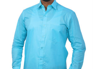 Louise Kollars Men's Casual Shirt 100% Paper Cotton (Blue)