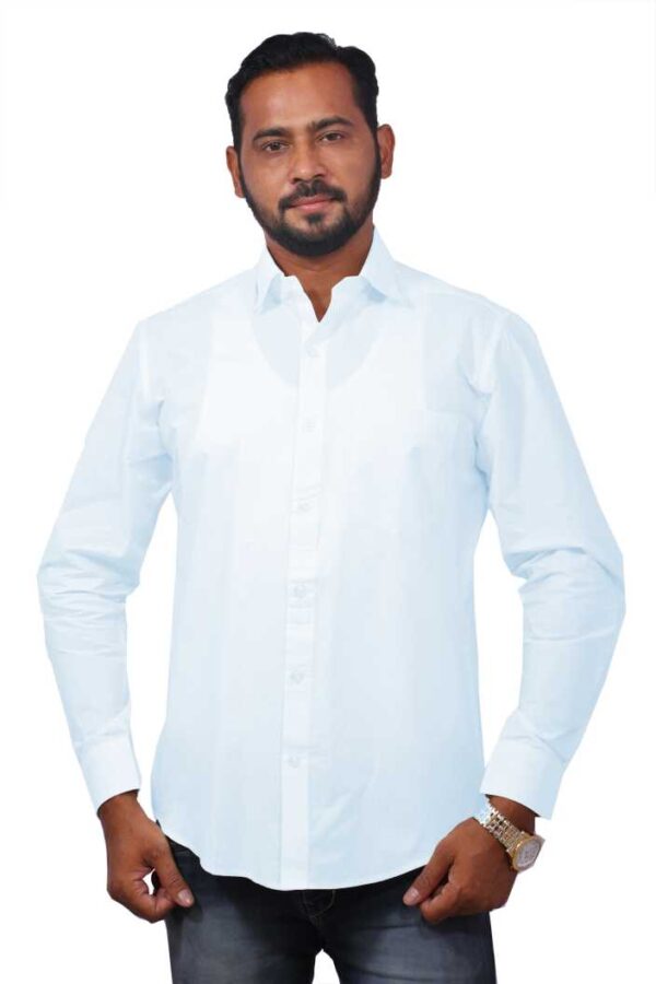 PALLADIUN Men Solid Formal White Shirt