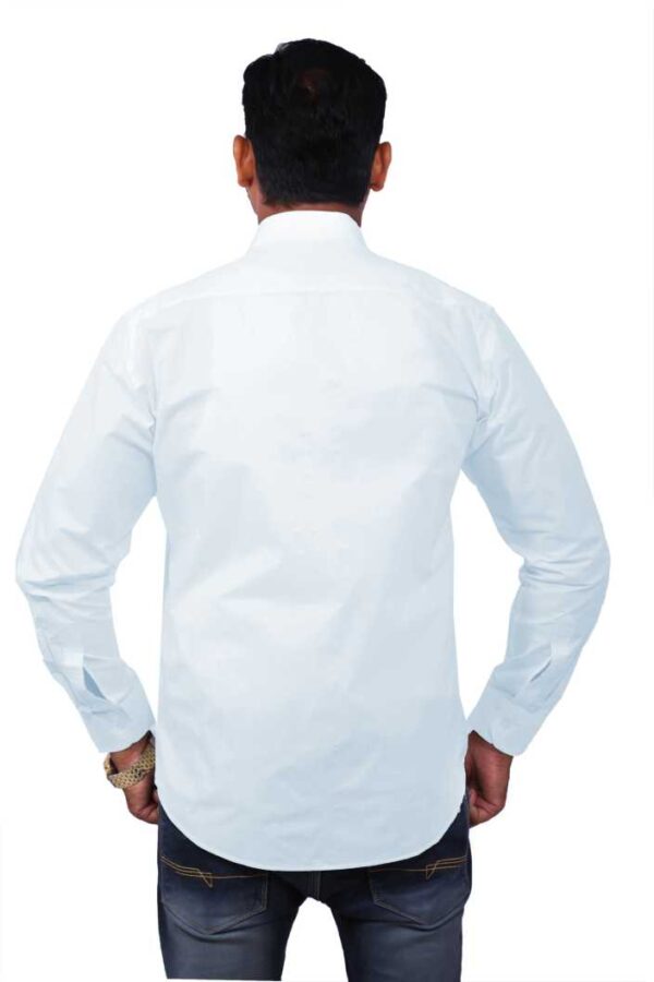 PALLADIUN Men Solid Formal White Shirt - Image 4